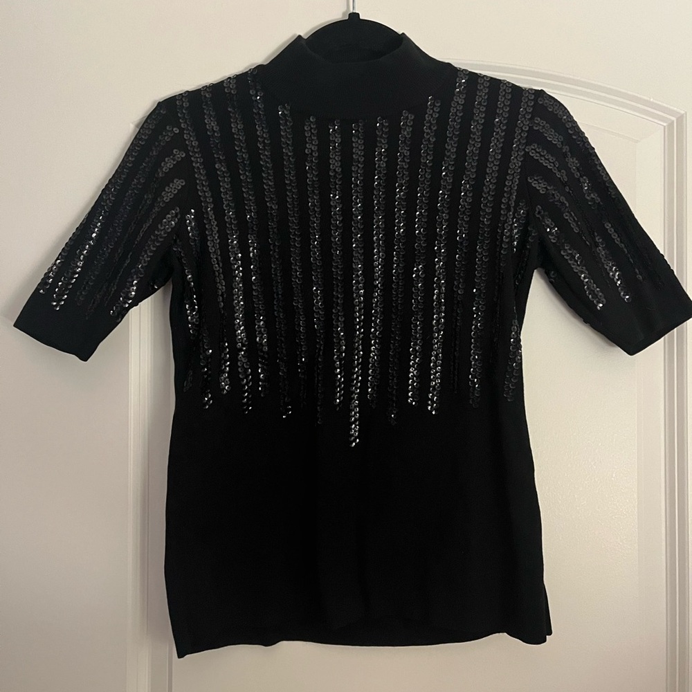 Alfani Women’s Sequin 1/4 Sleeve Sweater Size PS